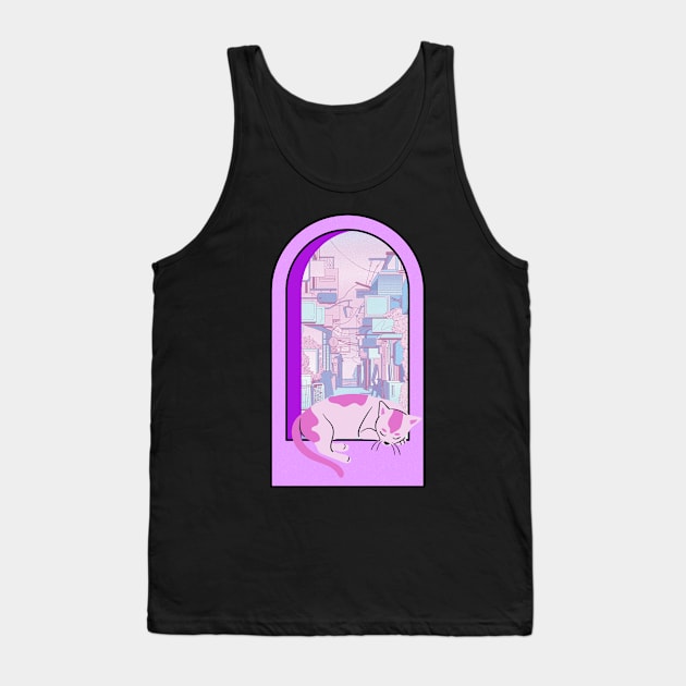 sleeping cat Tank Top by purplecrowshub